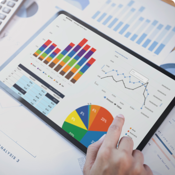 Img Equipped with a sales report data dashboard